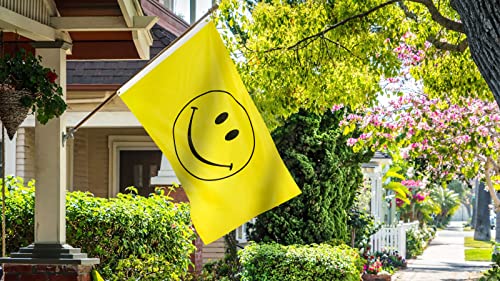 Danf Happy Face Flag 3X5 Ft Thick Polyester, Fade Resistant, Brass Grommets, Canvas Header, Double Sided Smile Flags 3 X 5 Feet #TOP4
