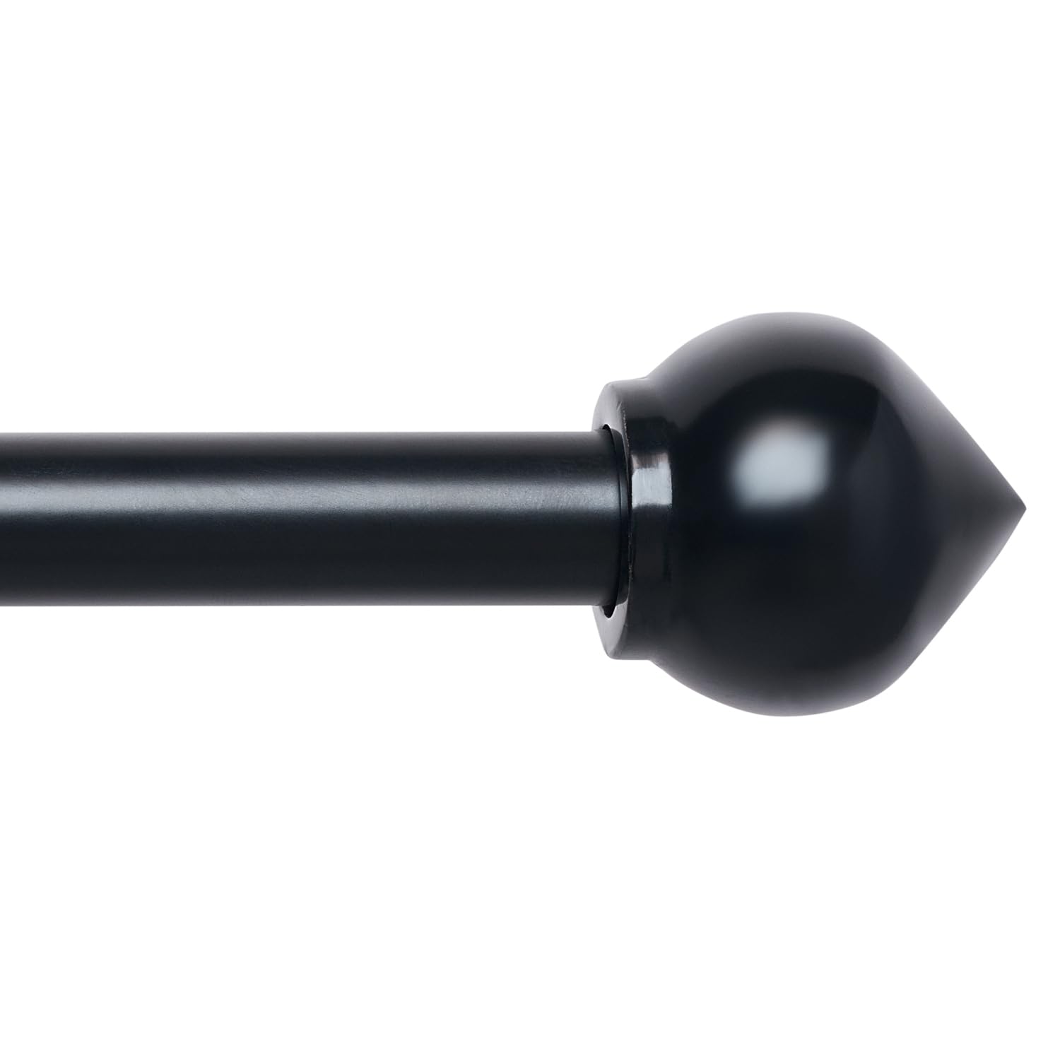 WL.Rocaille Black Curtain pole with onion head Adjustable curtain track 30 to 80 Inch Extendable metal retractable 76cm to 200cm，for Living Kitchen,Room, Bedroom andbathroom