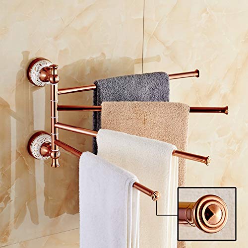 Barre de serviette rotative et étagère de serviette de salle de bain 39cm multicouche - 5