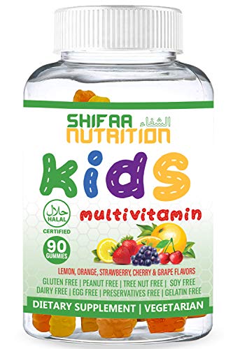 SHIFAA NUTRITION Halal & Vegetarian Gummy Vitamins for Kids | 13 Vitamins, Minerals