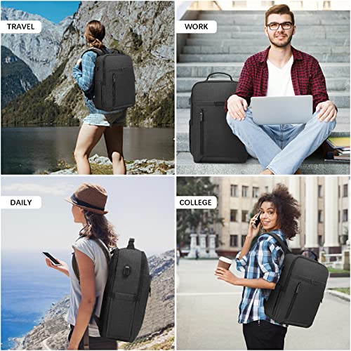 LOVEVOOK-Laptop-Backpack-for-Women-Men-156-InchTravel-Backpack-for-Women-FashionBackpack-Purse-Laptop-Bag-Work-Bag-BookbagsNurse-Teacher-College-School-BackpackBack-Pack-with-USB-PortBlack