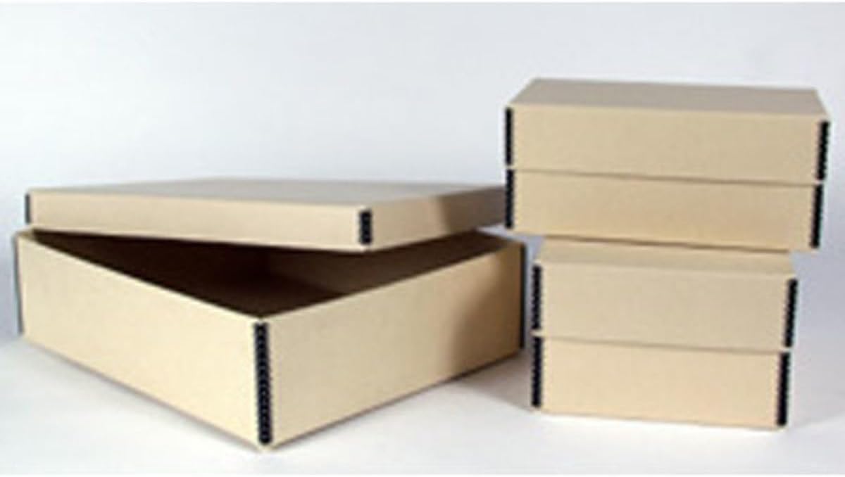 Archival Methods Metal Edge Short Top Box 12.5x15x4.25", Tan