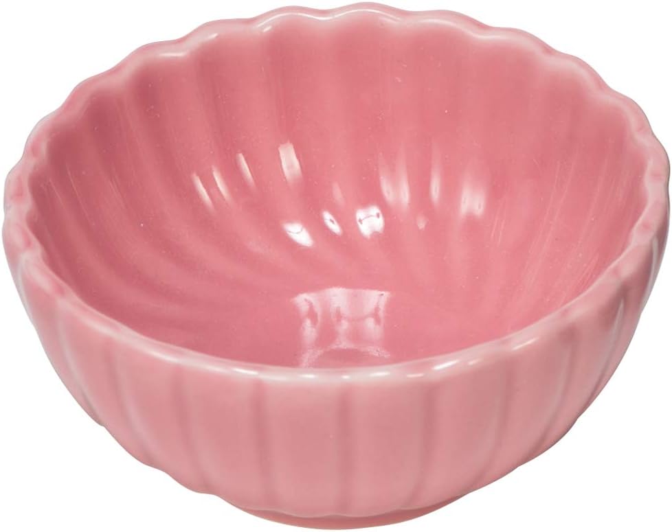 Yamashita Kogei 451343 Pottery Pink Diameter 2.9 x Height 1.3 inches (7.3 cm) x Height 1.3 inches (3.4 cm), Chrysanthemum Shape, Delicacies Included
