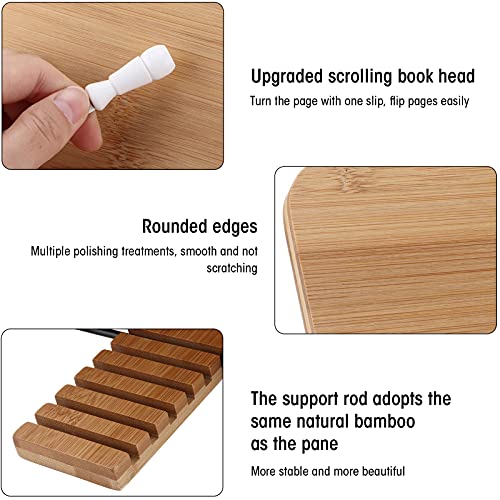 Bamboe boekenstandaard, eenvoudig te bedienen Comfortabeler in gebruik Keuken Houten kookboekenstandaards met verfijnd… - Image 6