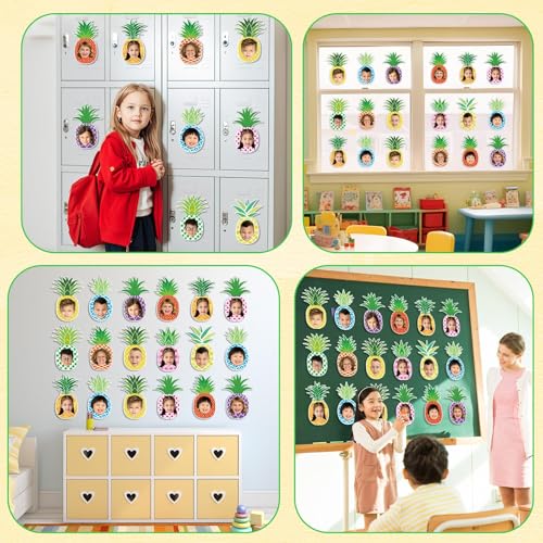 Image of gisgfim 80Pcs Summer Cutouts Pineapple Decoration Bulletin Board Luau Tropical Paper Cut-Outs Classroom Decor for DIY Craft Photo Wall Summer Hawaiian Beach Kindergarten Preschool Party Favor Supply