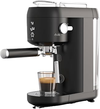 TVT Espresso Machine, Commercial Use, 110 V, Semi-Automatic Coffee Machine, Popular, 33.8 fl oz 1,000 ml, Large Capacity, Small, Lightweight, One Button Operation, Easy to Clean, Removable Water Tank, Espresso Machine, Fully Automatic Household Coffee Machine, New Year Gift, Housewarming, Birthday Gift Black