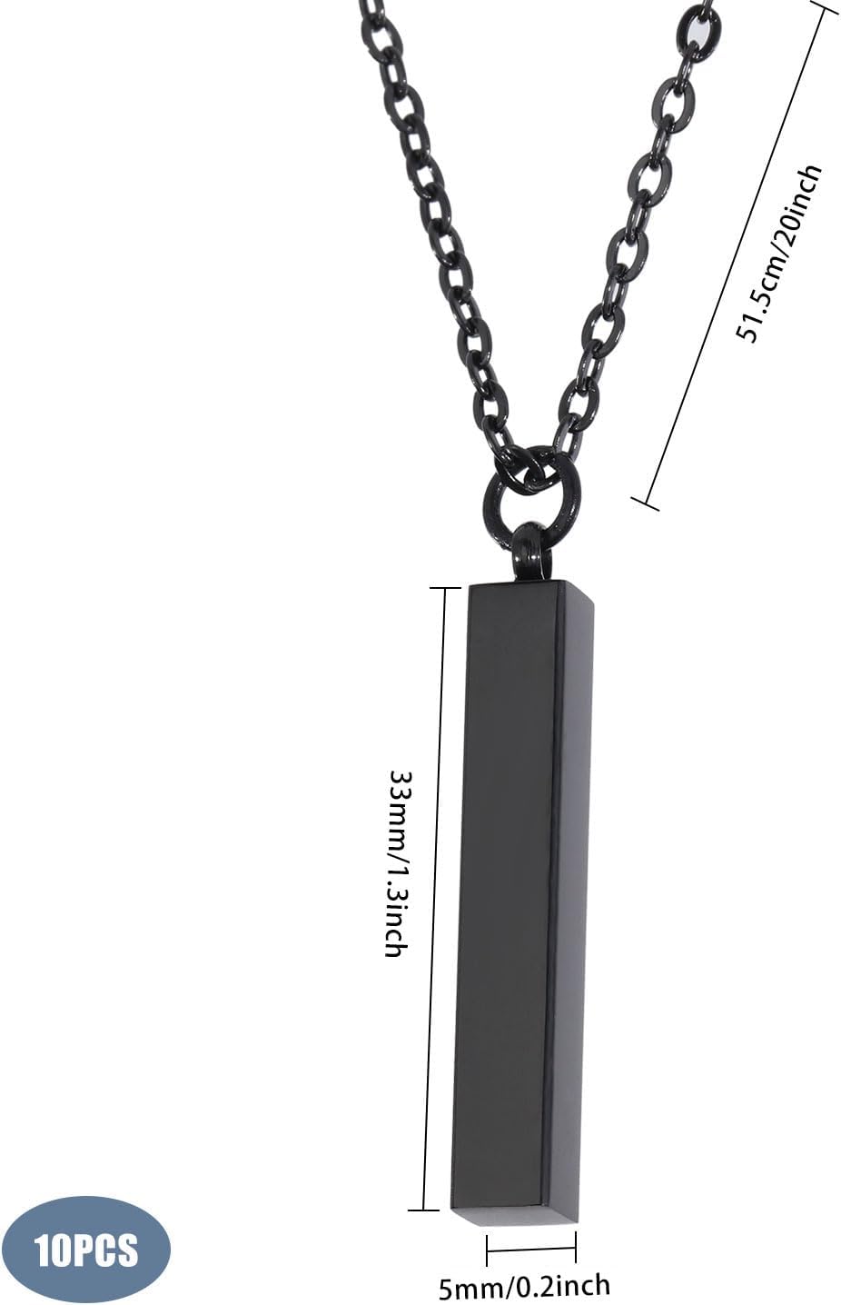 CHGCRAFT Stainless Steel Rectangle Pendant Necklace Blank Charm Necklace Engravable Rectangle Pendants with Chain Bar Pendant Necklace Birthday Gift - Image 2