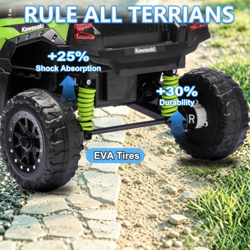 Image of NEWQIDA 24V Ride on Toys for Kids 3-6, Licensed Kawasaki KRX UTV, Black