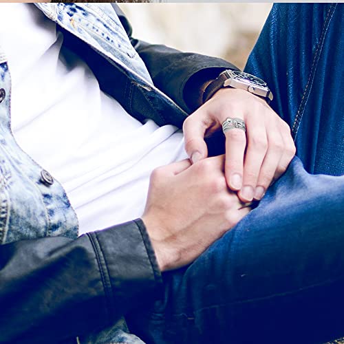 KUNSIR 925 Sterling Silver Rings Classic Cubic Zirconia Eternity Promise Statement Anniversary Wedding Bands Engagement Rings for Women Infinity Forever Love Ring Size 7-94