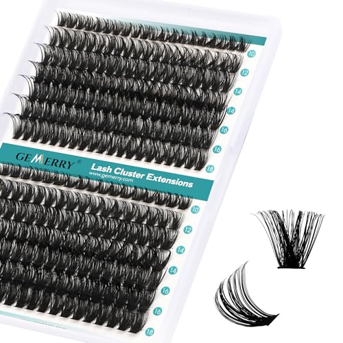GEMERRY Individual Eyelashes 60D+80D Curl Cluster Lashes Natural Eyelash Extension 280pcs Mixed Tray Reusable Handmade Home Application (60D+80D-0.07D-10-18MIX)