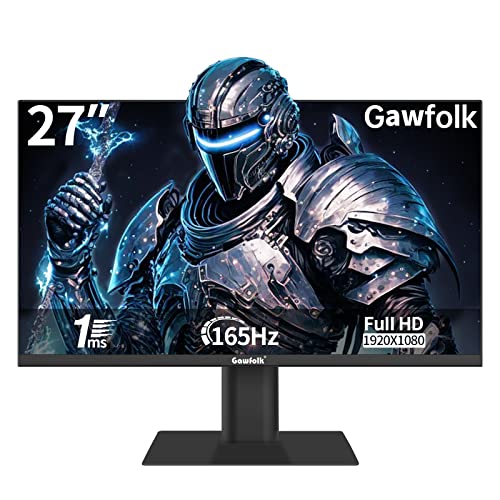 Gawfolk 27 Inch Gaming Monitor 144Hz/ 165Hz, Full Hd 1080P Computer Monitors For Home Office, 1Ms Gtg With Freesync, Low Motion Blur, Srgb 99%, Vesa, Tilt Adjustable, Eye Care #TOP24