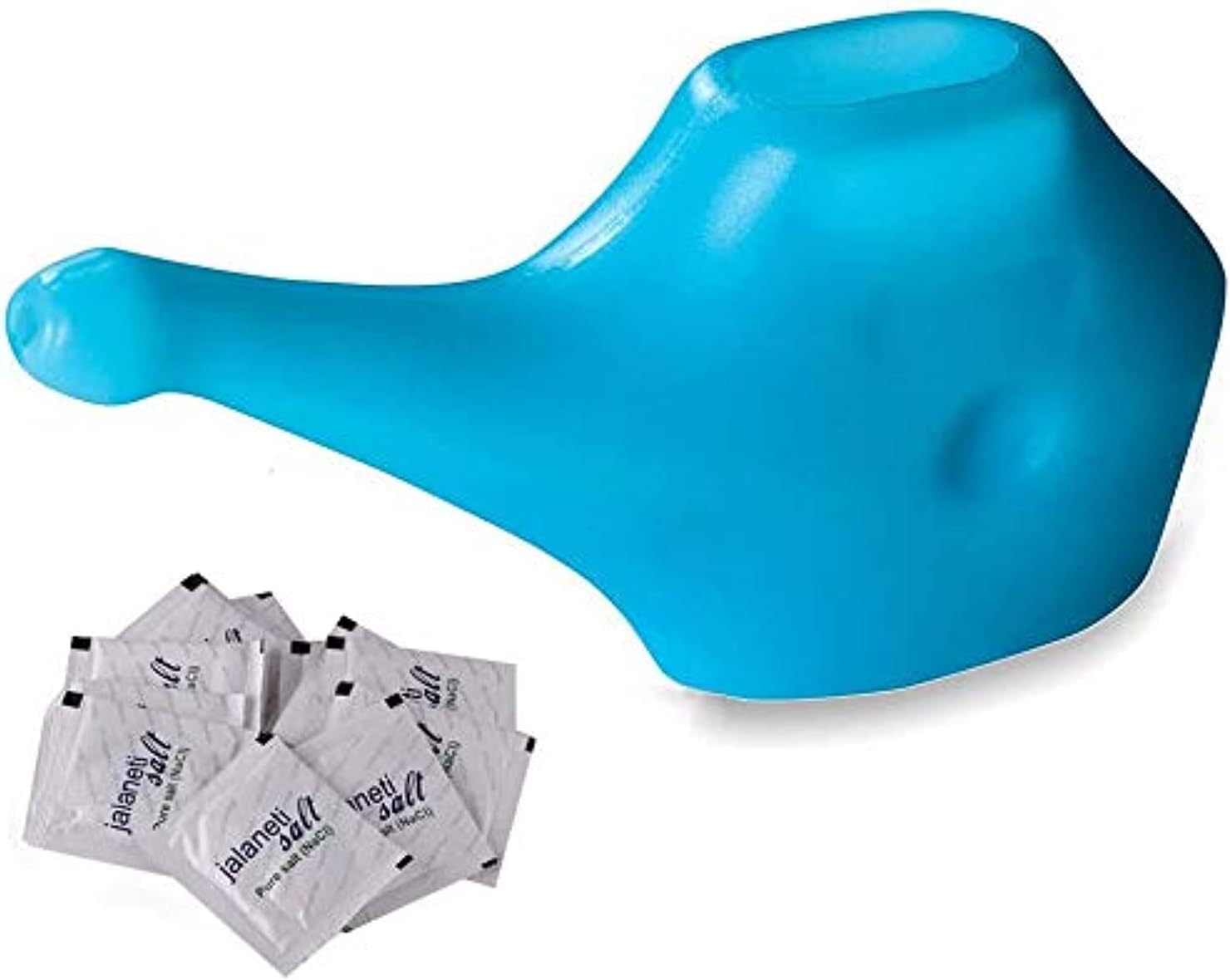 HEALTHANDYOGA Light-Weight Neti Pot (Blue)