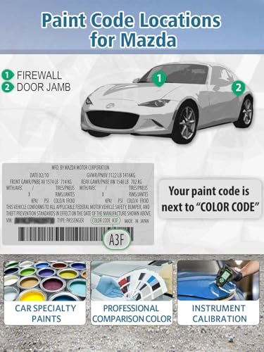 Image of 46G Machine Gray Metallic Touch Up Paint for Mazda, Exact Color Match Car Paint Scratch Repair Remover Pen Kit Quick & Easy Fix Vehicle Chips and Automotive Nicks Scuff