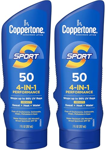 Image of Coppertone SPORT Sunscreen Lotion Broad Spectrum SPF 50 (7 Fluid Ounce) (Packaging may vary) (Pack of 2)