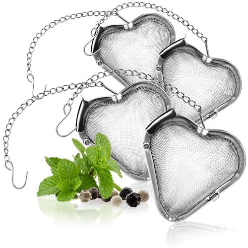 COM-FOUR® 4x colino da tè in acciaio inossidabile 304 antiruggine, lavabile in lavastoviglie - uovo da tè Ø 5,5 cm per tè sfuso, spezie ed erbe aromatiche - colino per spezie - colino per erbe