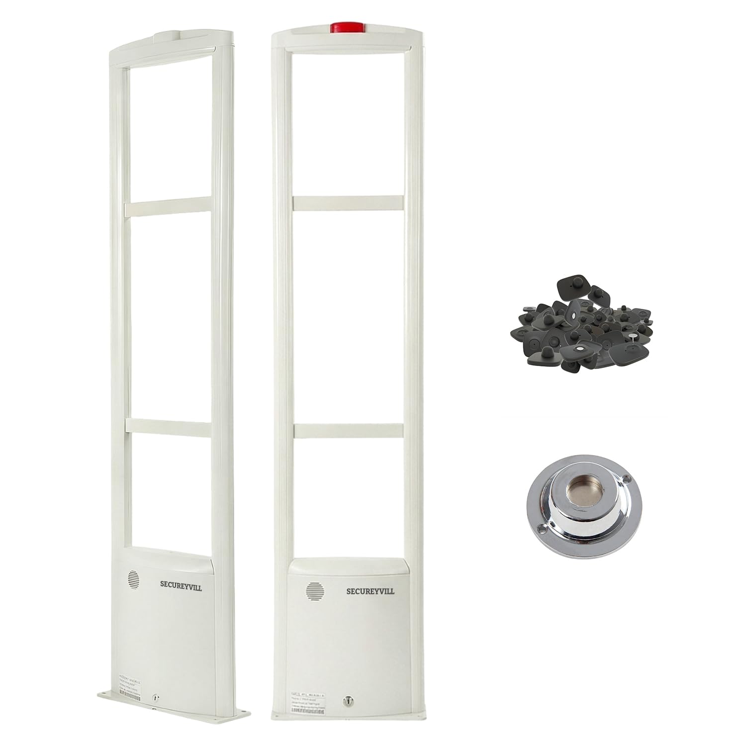 Sistema Antenne Antitaccheggio per Negozio, EAS RF 8.2mhz Cancelli Sicurezza Negozio con 100 Etichette, Magnetica Antitaccheggio, Adatto a Supermercati, Negozi di Moda e Centri Commerciali