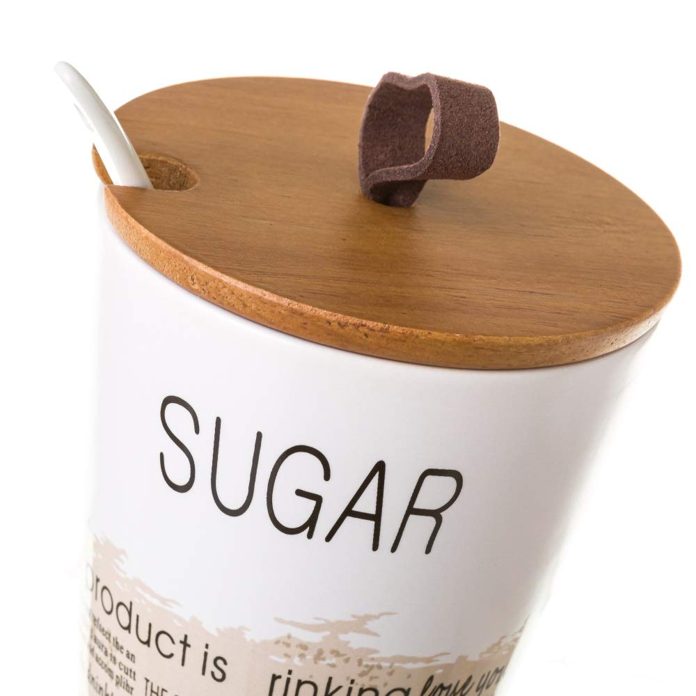 Juego de azucarero y lechera nórdico stoneware de madera blanco - LOLAhome