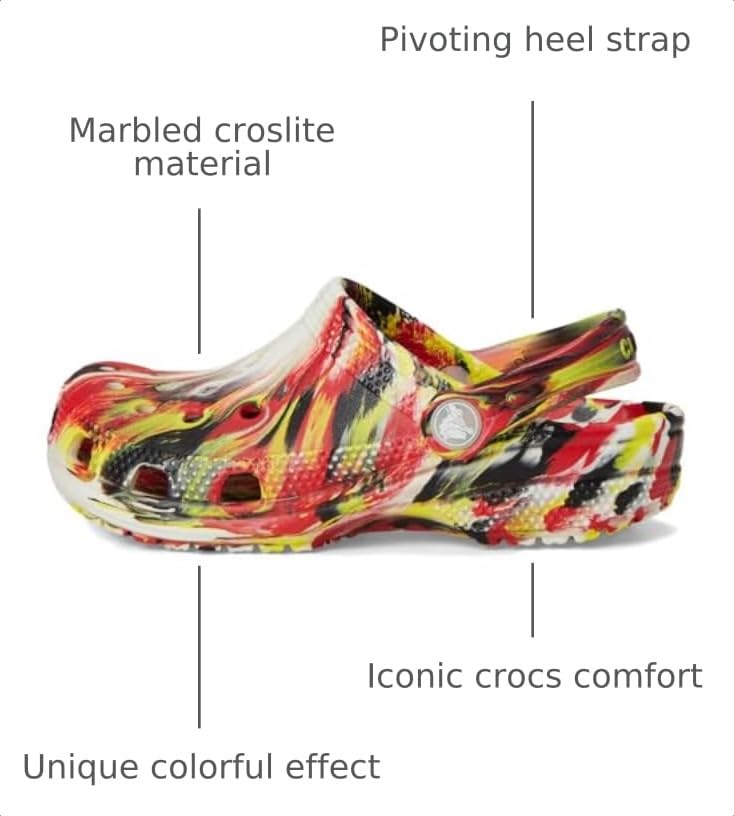 Image of Crocs Unisex-Child Classic Watercolor Marbled Clog