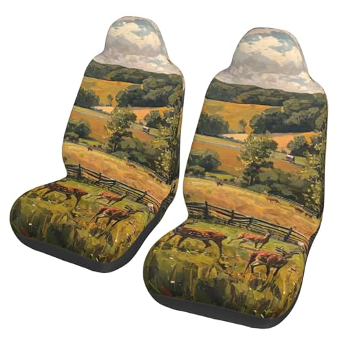 Housses de siège de voiture antidérapantes universelles motif cerf pour camion