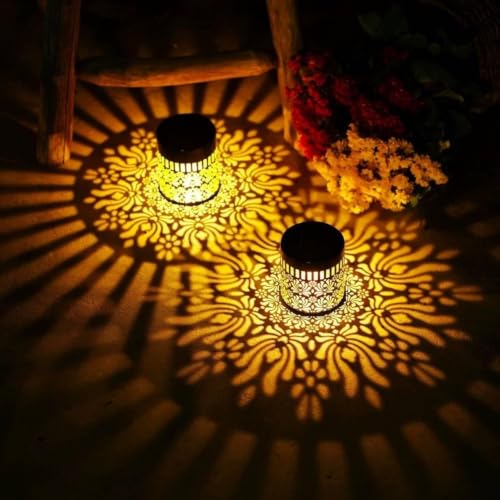 Image of Solar Mandala Light - Metal Cutout Decorative Garden Lamp, Warm Glow