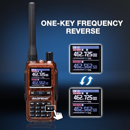Image of [Chirp Compatible] Baofeng UV-5G Mini GMRS Handheld Radio with BT App Programming, Long Range Walkie Talkie GMRS Repeater Capable, with 8-Band Receiver, 999 Channels, for Off-Road, 2 Pack, Amber