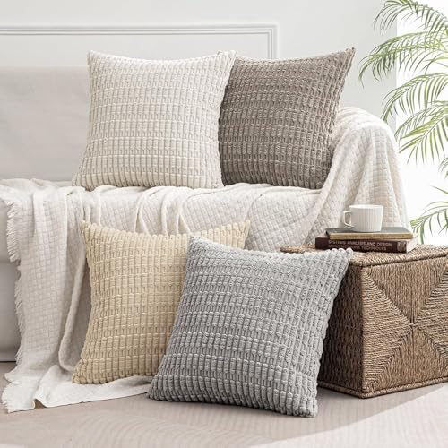 El Mejor Listado de Fundas decorativas para almohada los más recomendados. 42 YOKNETIG Fundas de Almohada Decorativas de Pana Suave y Cuadrado,Funda de Cojín de Pana,Juego de 4 Fundas de Almohada Decorativas,Pana Fundas de Almohada para Sofá, Dormitorio,...