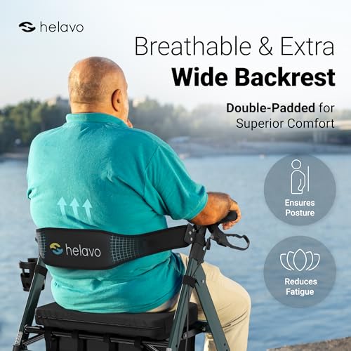 Image of Helavo 28.3 inch Extra Wide Bariatric Rollator Walker, 550 lbs Capacity