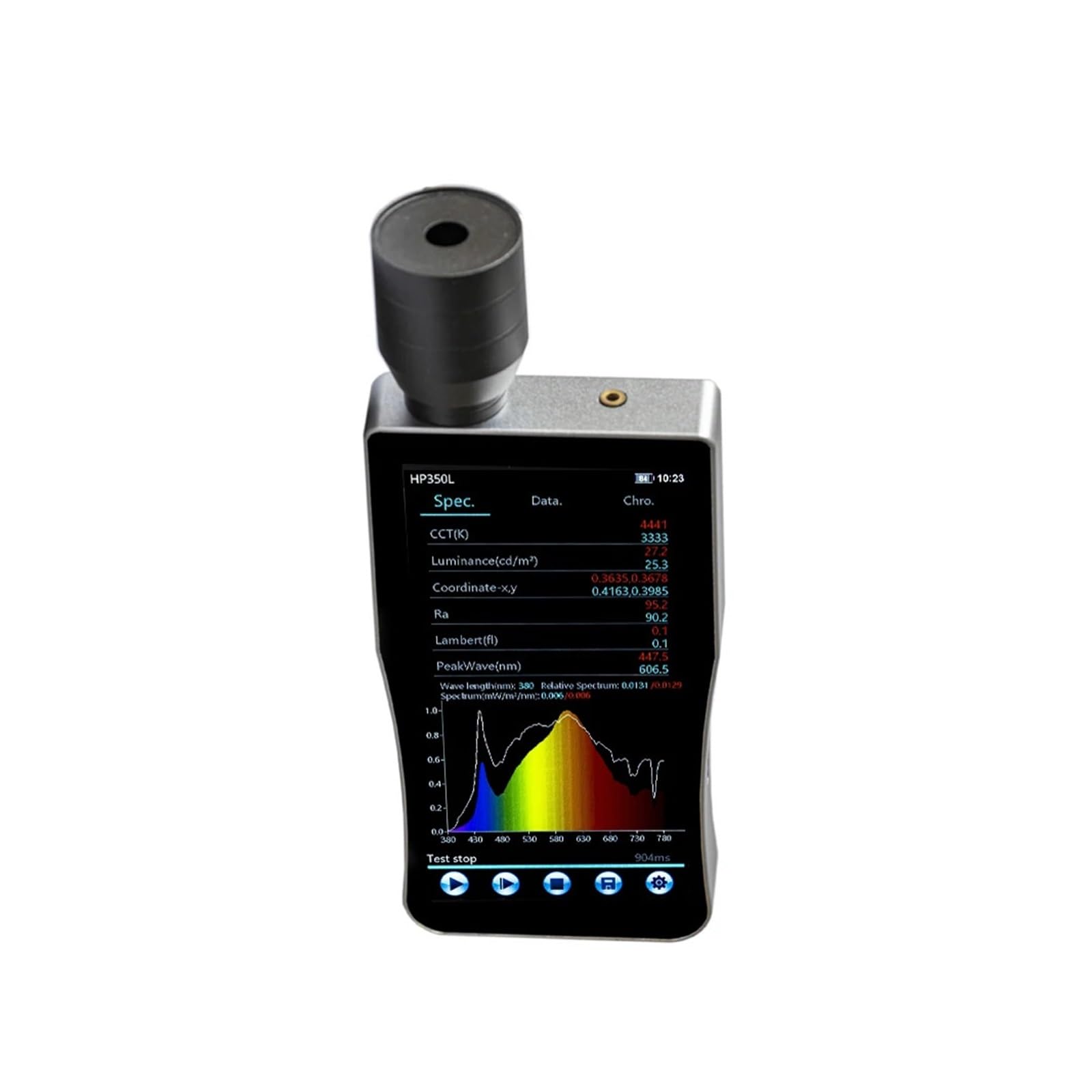 Spektrometer, Spektralphotometer Lichtquelle Licht Farbmessung Lambert Farbskala Spektraltest