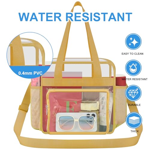 Image of Busiuw Clear Bag for Stadium Events, Stadium Approved 12x12x6 Clear Tote Bag for Sport Fan, Work Concert Travel