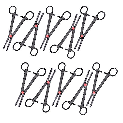 Disposable Forester Forceps Plastic Black - 10 Pieces