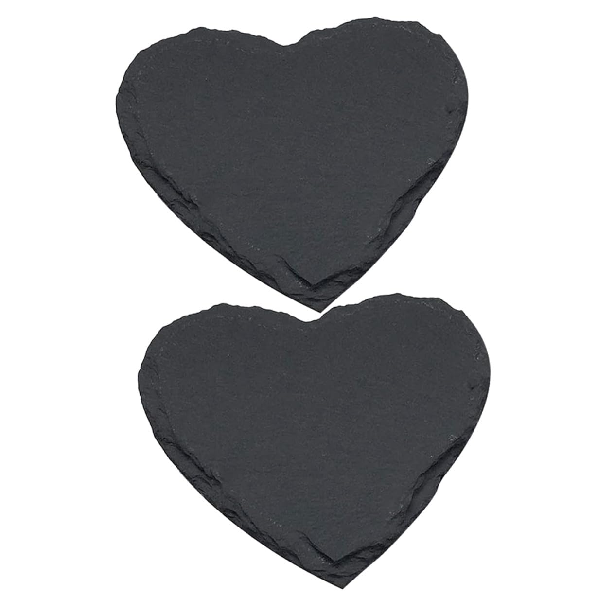 Artibetter Assiette Ardoise de Cœur 2 Pièces, Noire, 8 Pouces
