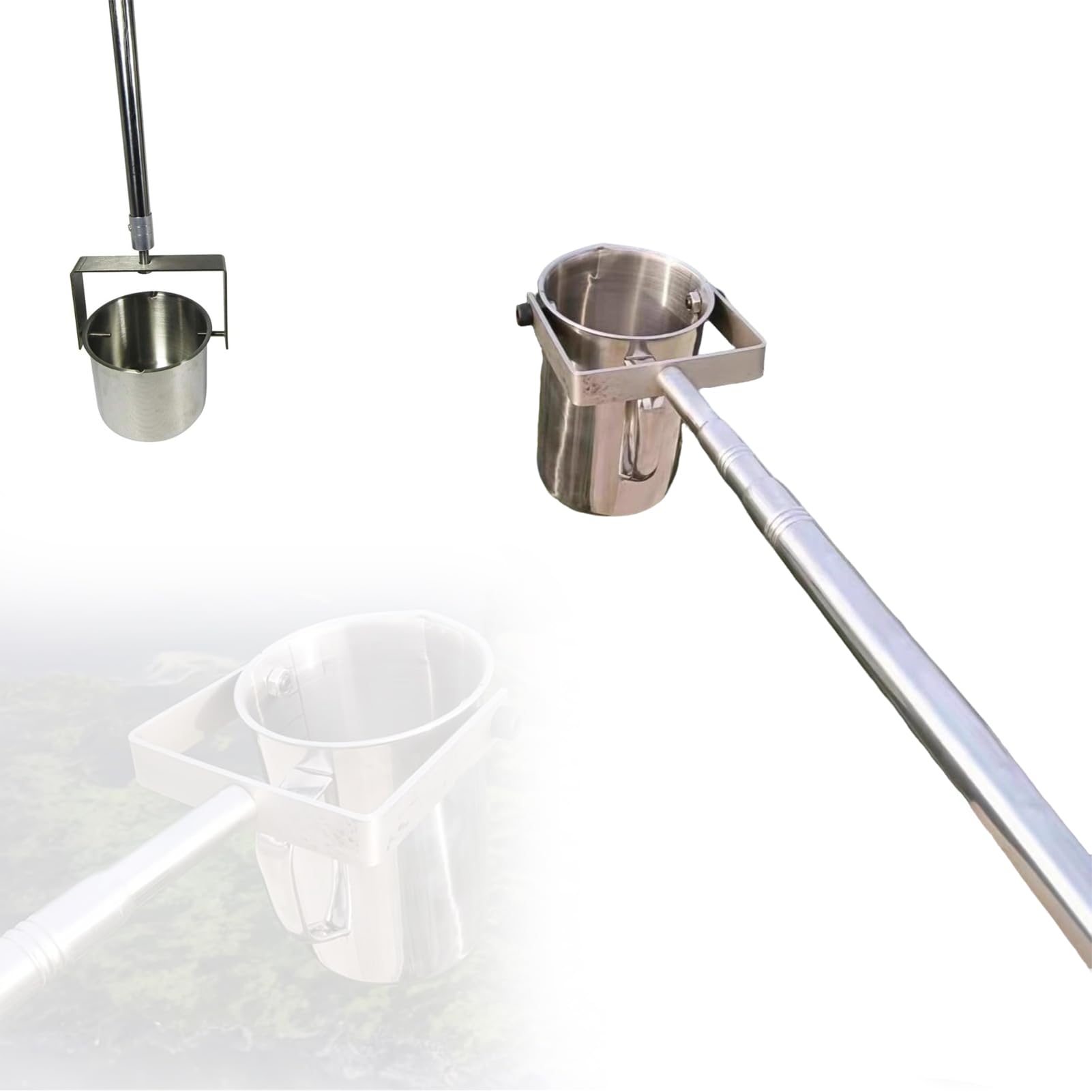 Kit di campionamento dell'acqua in acciaio inossidabile da 500 ml, girevole, campionatore di qualità delle acque profonde per il monitoraggio ambientale, profondità 1,4-6 m