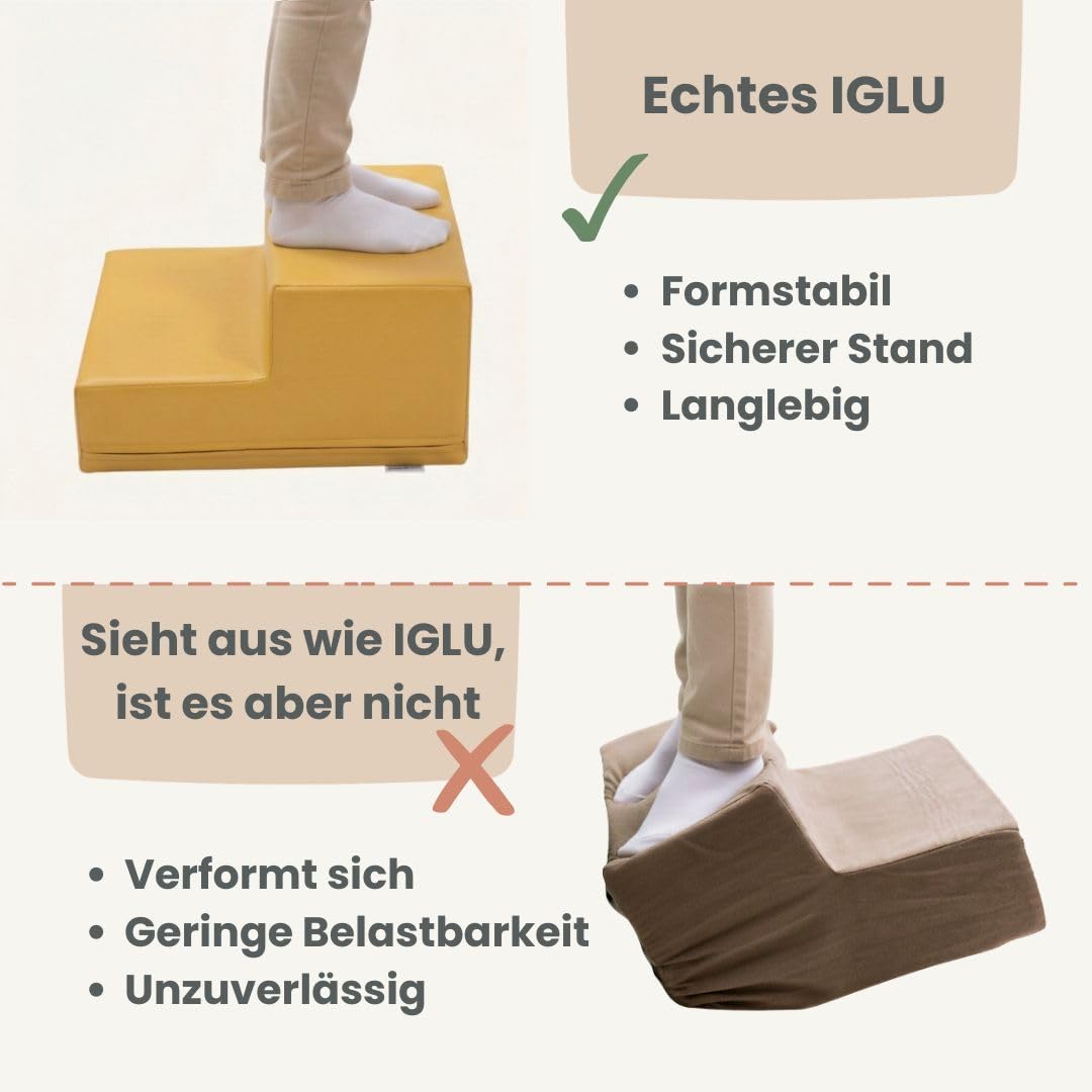 IGLU SOFT PLAY 6er Softbausteine Set für Kinder – XXL Kletterbausteine & Schaumstoff-Bausteine – Abenteuerlandschaft, Hindernisparcours & Motorikspielzeug Explorer (Pastel Sea)