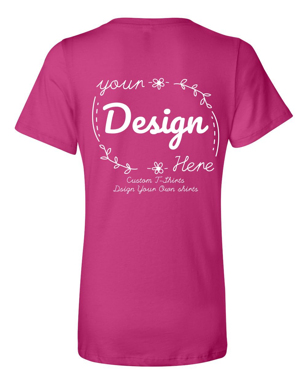 INK STITCH 6405 Women Bella Canvas Custom Printing Design Your Own Relaxed V-Neck T-Shirts - Berry (XL)