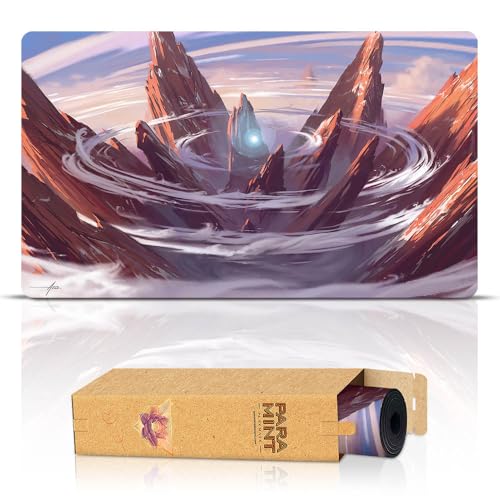 Paramint Lotus Quest Mountain (Stitched) - MTG Playmat by Asur Misoa - Compatible with Magic The Gathering Playmat - Play MTG, YuGiOh, TCG - Original Play Mat Art Designs & Accessories