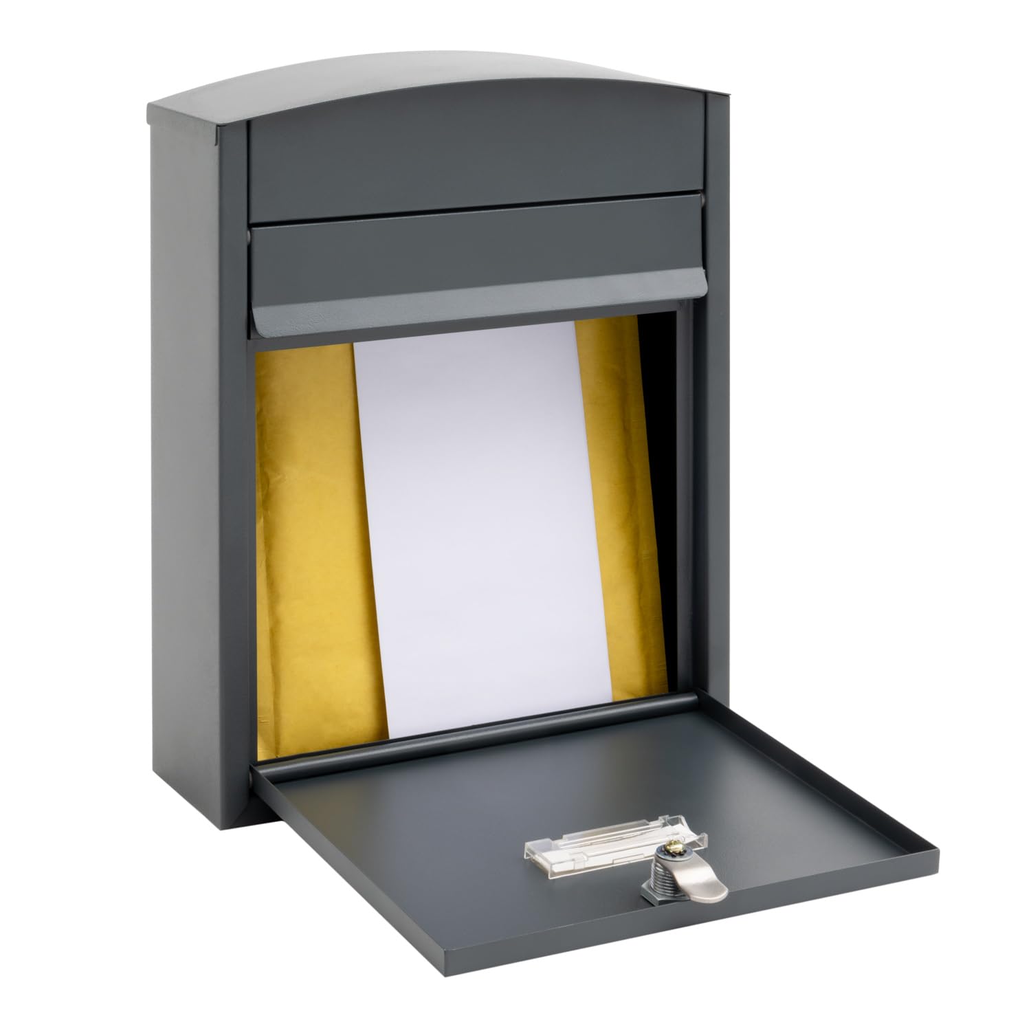 ARREGUI Compact E5735 stalowa skrzynka na listy na zewnątrz rozmiar S (poczta DIN A5) | mała ścienna skrzynka na listy | pojedyncza skrzynka pocztowa | ochrona przed deszczem | łatwa instalacja |