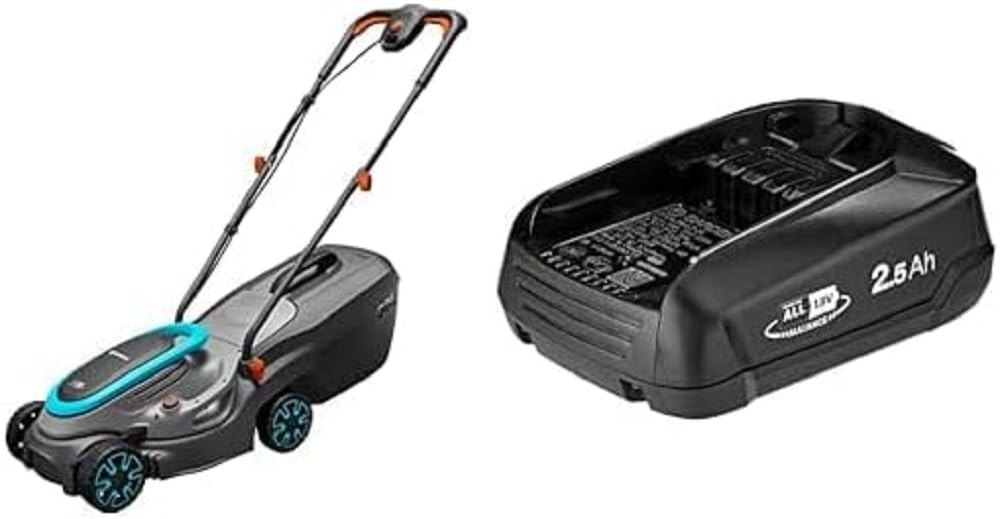 Gardena Akku-Rasenmäher PowerMax 32/18V P4A Solo + System Akku P4A PBA 18V/45 2,5 Ah