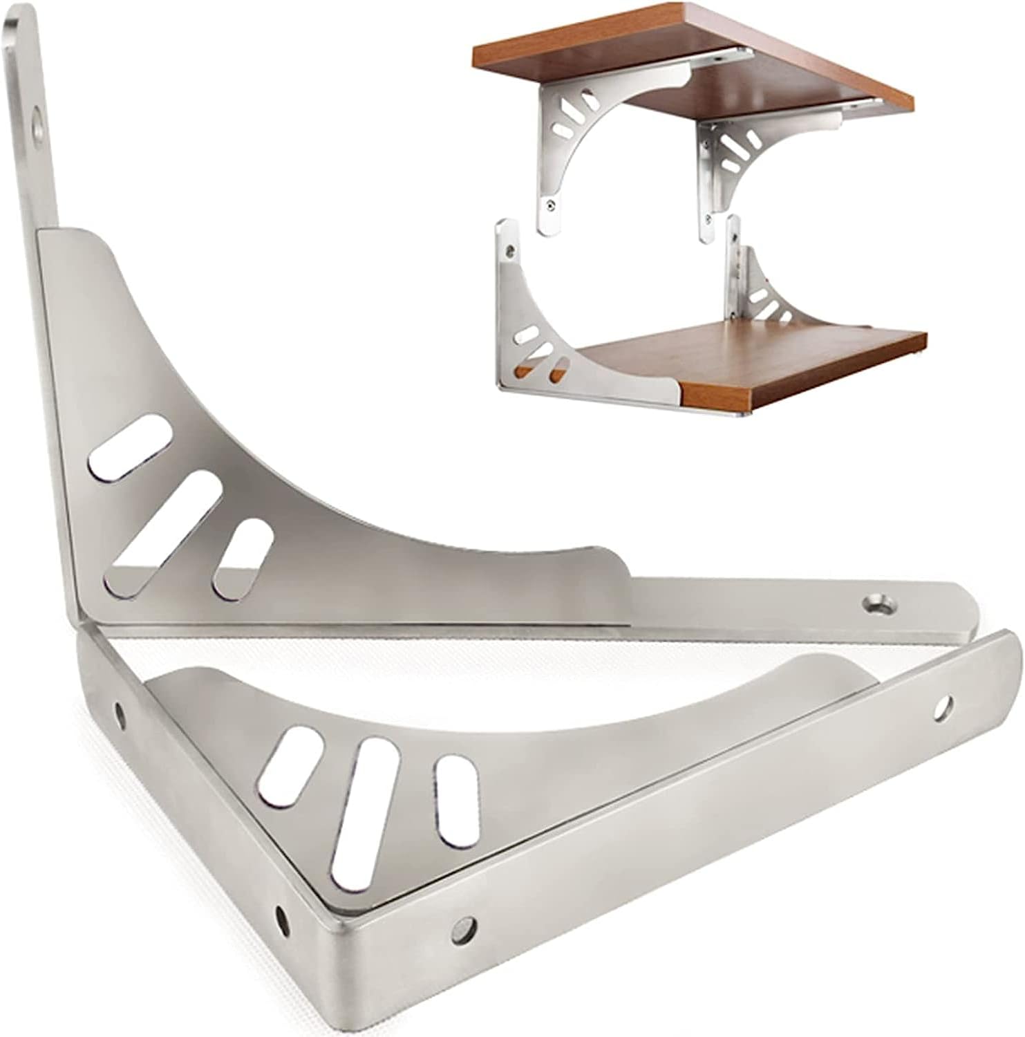 HIGGEL Heavy Duty Stainless Steel Shelf Bracket, Triangular