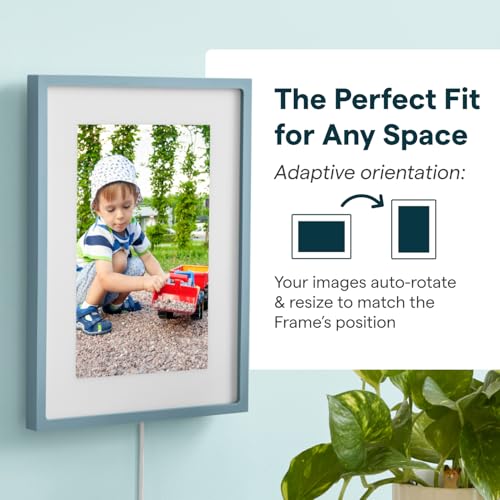 Image of Skylight Digital Picture Frame 2 - 10 inch Full HD Wi-Fi Touch Screen, 16GB Digital Photo Frame, Load Photos & Videos Directly from Phone, Anti-Glare - Ideal for Personalized Gifting, Classic Blue