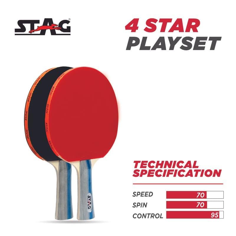 STAG 4 Star Table Tennis Multiset | 2 Racquets & 3 Balls… 3