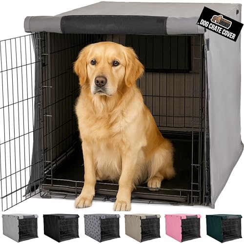 GORILLA GRIP Dog Crate Covers Compatible with Amazon Basics Dog Crates, All Sides Open, Privacy Cover Fits 42" Wire Kennel, Breathable Mesh Windows, Light Reducing Puppy Training Cage Topper, Gray by GORILLA GRIP - Used condition - US$40.01