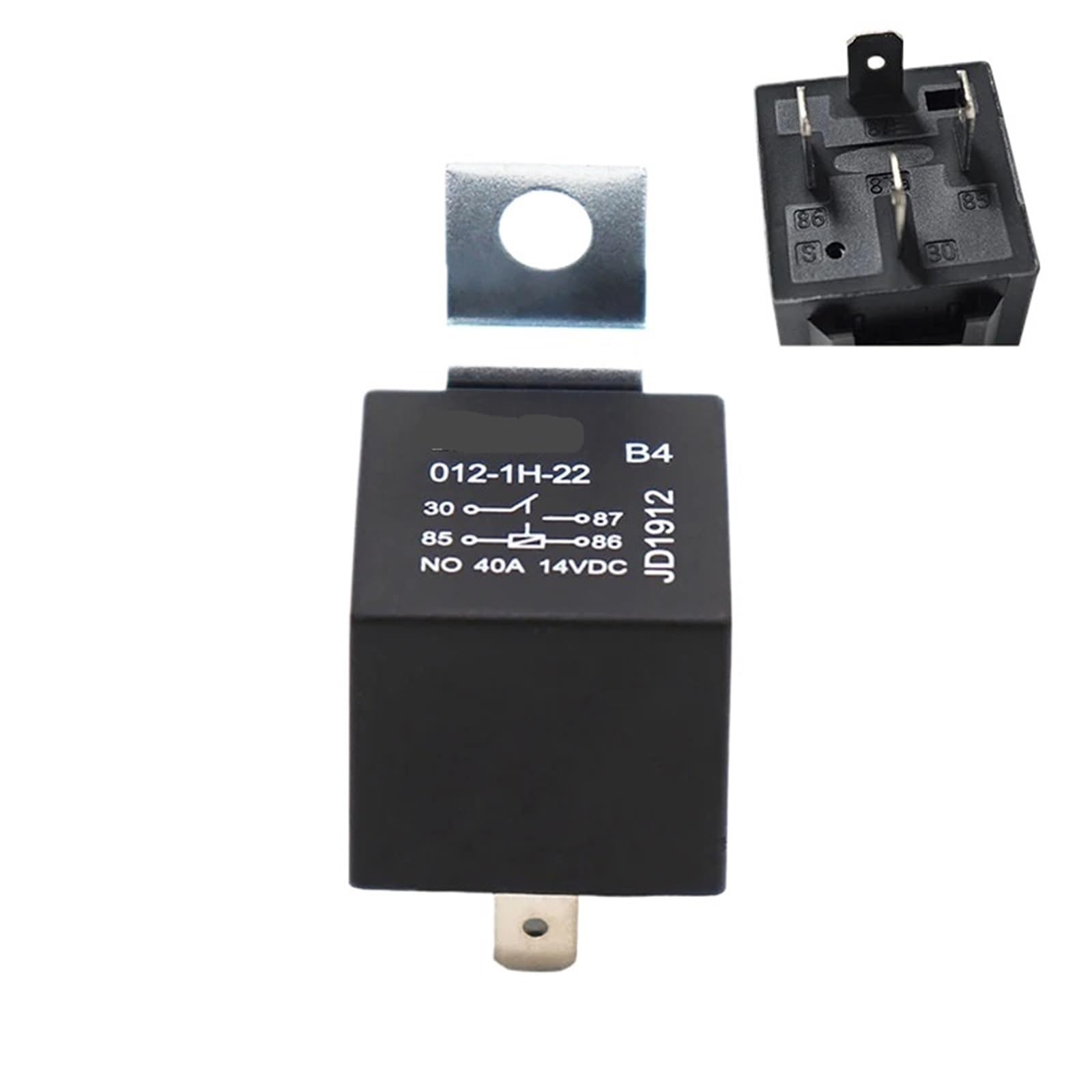 1 sztuka 4/5-pinowy 40 A wodoszczelny przekaźnik samochodowy DC 12 V 24 V przekaźnik do klimatyzatora reflektora (12 V 4-pinowy A)