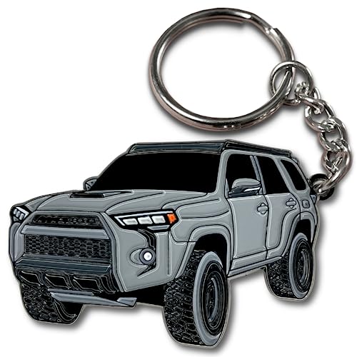 FOUR WHEEL BEAST 4Runner Accessories - Keychain 4 runner key chain key fob cover - 3rd 4th 5th gen mods car accessories trd 4 runner (Silver)