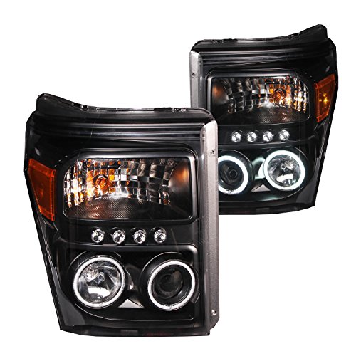 FORD F-250/350/450/550 SUPERDUTY 11-16 PROJECTOR HEADLIGHTS BLACK CLEAR (SMD LED)