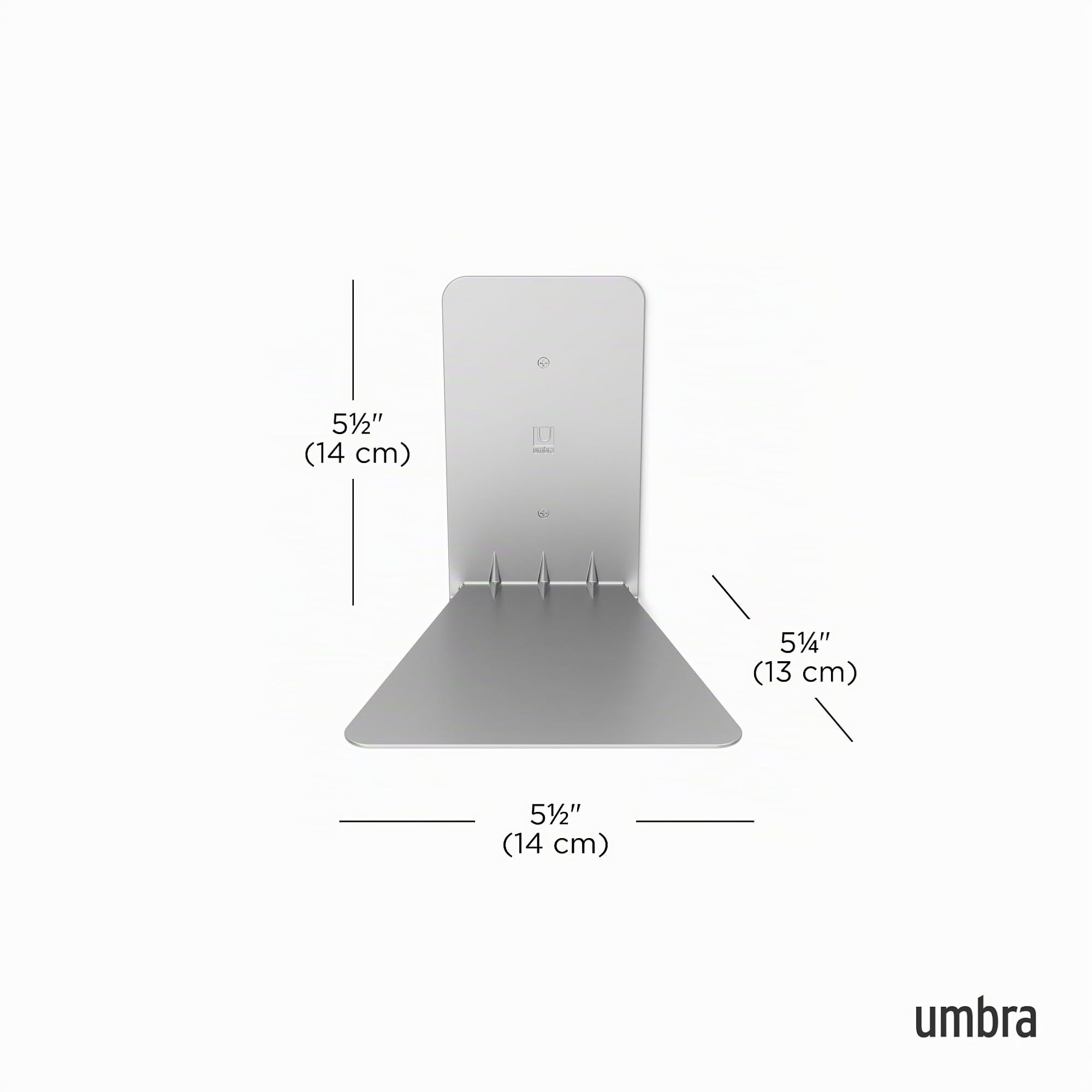 Umbra Conceal Shelf x3 Small. Lot de 3 Petites Etagères Invisibles Conceal, en métal argenté. Entièrement Invisibles Une Fois chargées de Livres. Dimension de Chaque étagère 14x13.3x13.3cm