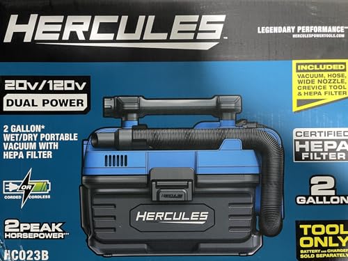 20V/120V Dual Power 2 Gallon Wet/Dry Portable Vacuum 20V/120V Dual Power 2 Gallon Wet/Dry Portable Vacuum