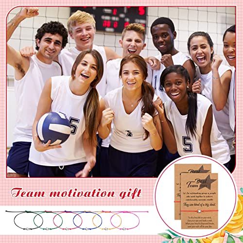 12 Pcs Star Friendship Bracelet with Make a Wish Card Teamwork Bracelets Employee Appreciation Gifts Adjustable4