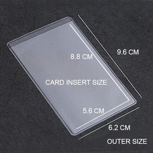 Image of YUKONICS Card Protector Sleeves | Transparent Frosted Matte Finish Plastic Card Holders | Compatible with Aadhaar, (DL), ATM, Debit & Credit Cards | Waterproof, Scratch-Resistant | Pack of 50