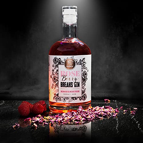 Breaks ROSE BERY Gin - Geschenk Set mit Glas + 500 ML Gin - Ausgezeichneter Gin mit Rosen, Himbeeren & Litschis - Mild… – Bild 3