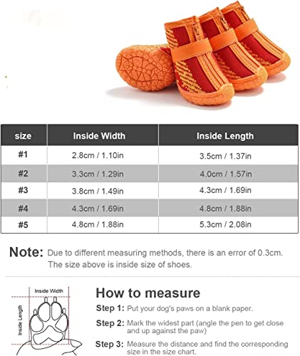 Image of KUTKUT Small Dog Anti-Slip Boots With Reflective Straps - Soft Mesh Breathable Adjustable Puppy Shoes - Paw Protective Booties With Zipper for Small & Medium Dogs - 4Pcs Orange
